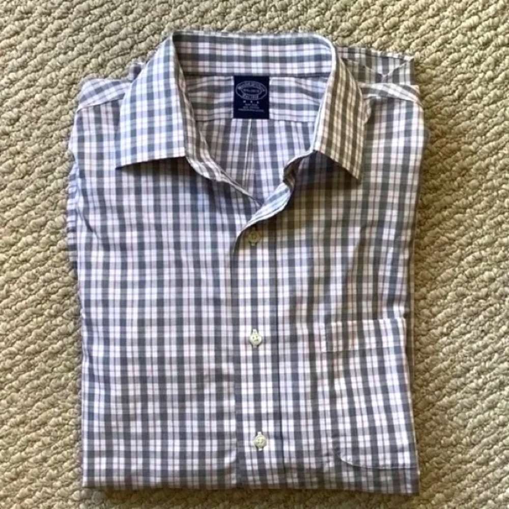 NWOT Brooks Bros Non-iron cotton Shirt SZ 15.5 34/35